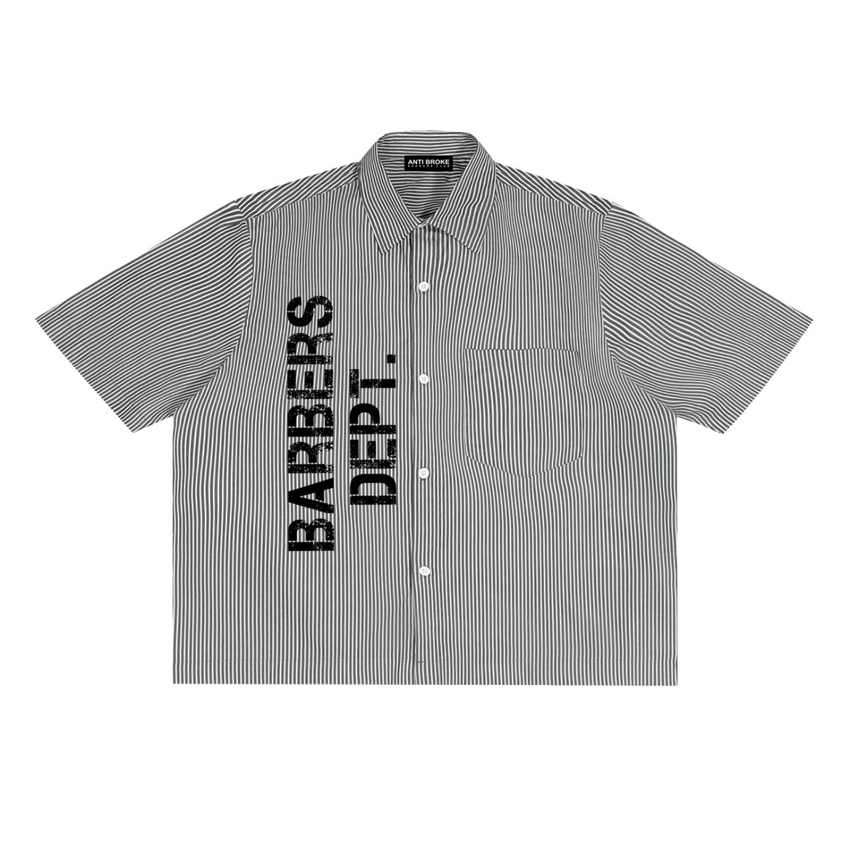 Barbers Dept. Pinstripe Shirt - Black