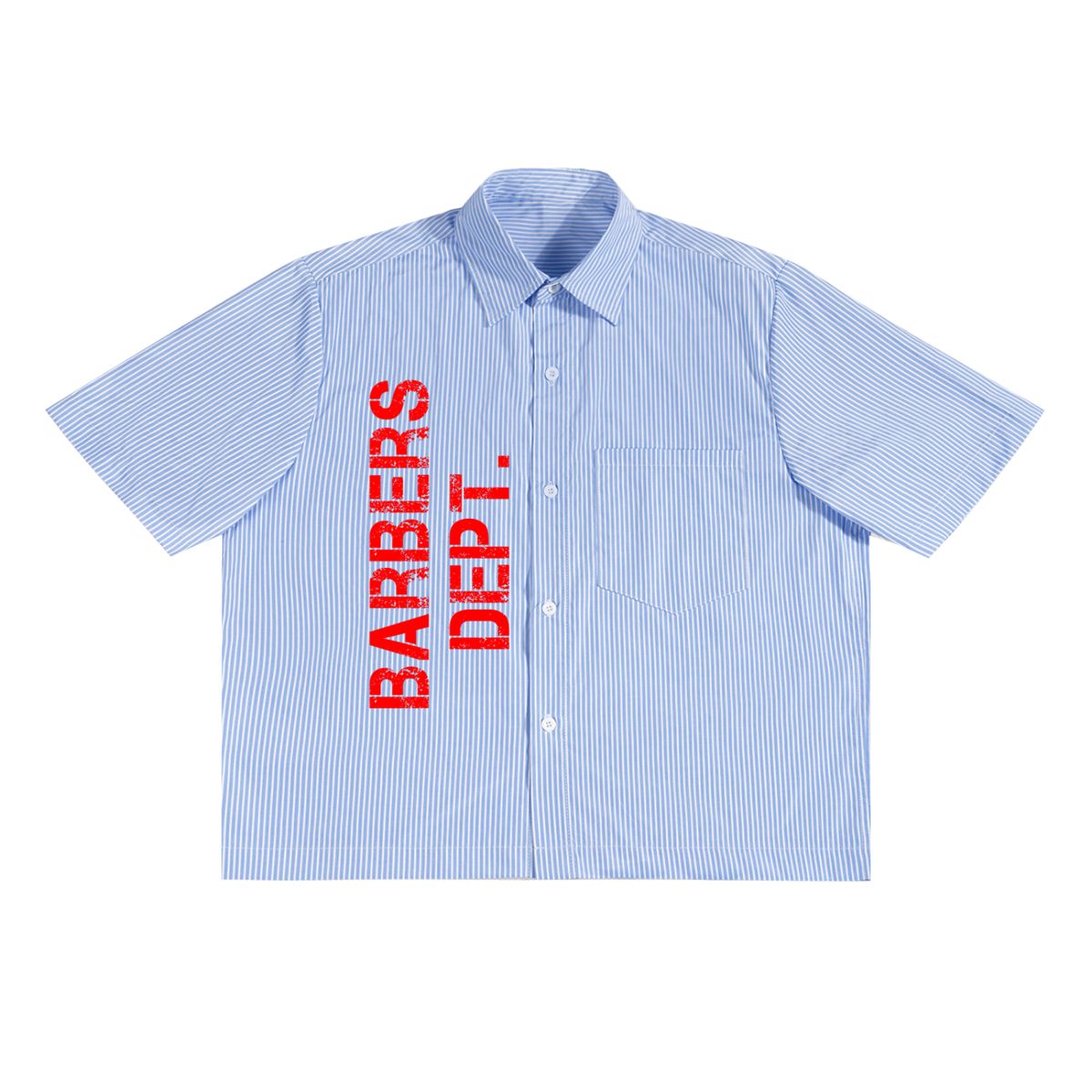 Barbers Dept. Pinstripe Shirt - Blue