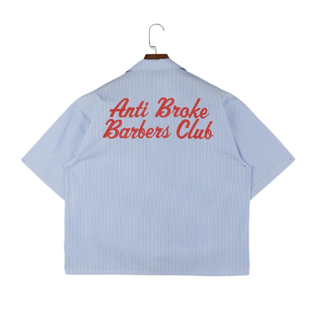 Pinstripe Hair Mechanic Smock - Blue