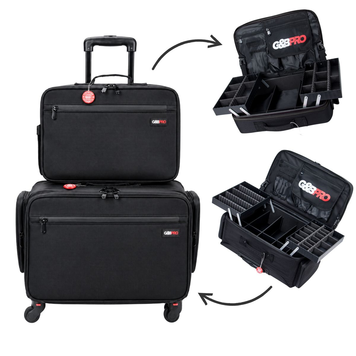 Roller Duo Mobile Workstation with Deep Storage & Extending Tray System - OG Black