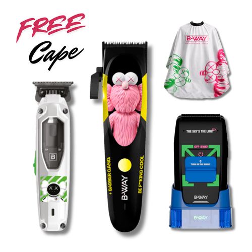 B-Way B10K Clipper, T-Pro Trimmer, Off-Shaver Black - 3 in 1 Set (Copy)