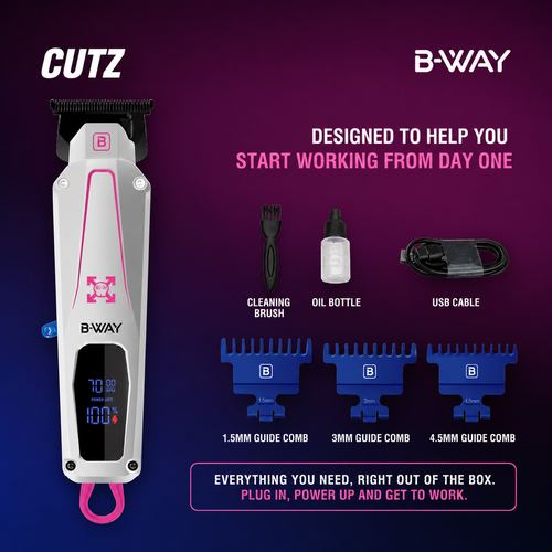 B-WAY CUTZ White Professional Cordless Trimmer - 7,000 RPM, view 4