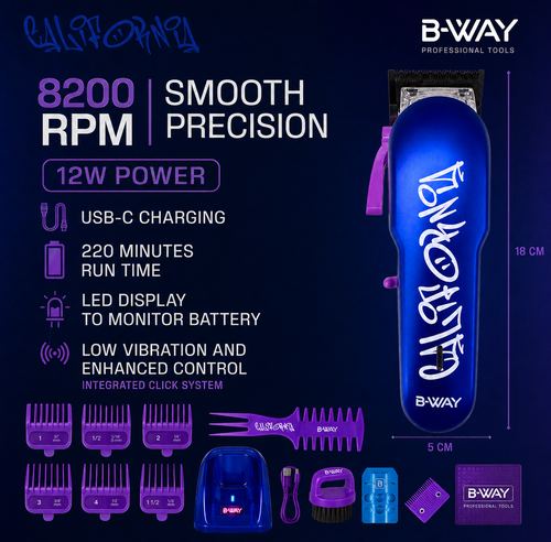 B-WAY NEW California Professional Clipper - 8,200 RPM Fusion DLC, view 6