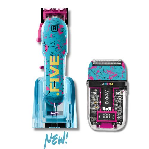 B-Way NEW Five Shorty Clipper & ZERO Shaver - Professional 2-in-1 Barber Set