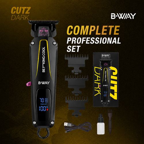 B-WAY Professional Barber Clipper Trimmer & Foil Shaver Set - B10K Hair Clipper, CUTZ Dark Trimmer & OFF Black Shaver - Cordless 3-in-1 Barber Grooming Kit for Fades, Outlining & Finishing, view 4
