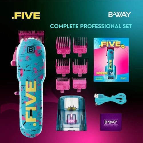 B-WAY Professional Barber Kit - Cordless Hair Clipper, Trimmer & Foil Shaver Set - New Five Clipper, DOT 1 Detail Trimmer & Zero Shaver for Fades, Haircuts, Detailing & Finishing, view 4