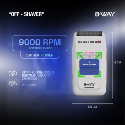 B-WAY Professional Barber Kit - Cordless Hair Clipper, Trimmer & Foil Shaver Set - Urban New Clipper, CUTZ White Detail Trimmer & OFF White Shaver for Fades, Haircuts & Finishing, view 7