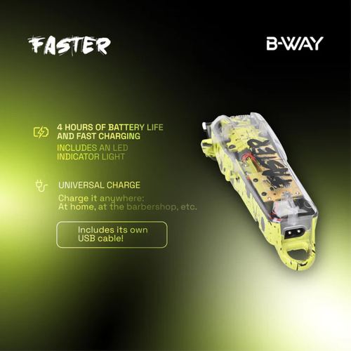 B-WAY Professional Barber Kit - Cordless Hair Clipper & Trimmer Set - Faster Clipper + Golden Gate Precision Trimmer for Fades, Haircuts, Edge-Ups, Beard Detailing & Outlining, view 3
