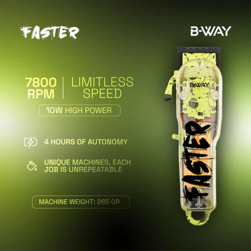 B-WAY Professional Barber Kit - Cordless Hair Clipper & Trimmer Set - Faster Clipper + Golden Gate Precision Trimmer for Fades, Haircuts, Edge-Ups, Beard Detailing & Outlining, view 5