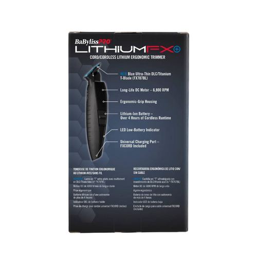BabylissPRO Limited Edition Matte Black LithiumFX Trimmer, view 4