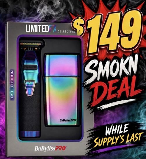 BaBylissPRO® LimitedFX Iridescent Trimmer and Double-Foil Shaver Gift Set