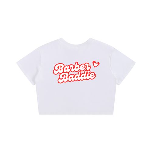 Barber Baddie Cropped Tee - White, view 2