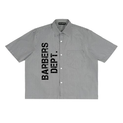 Barbers Dept. Pinstripe Shirt - Black