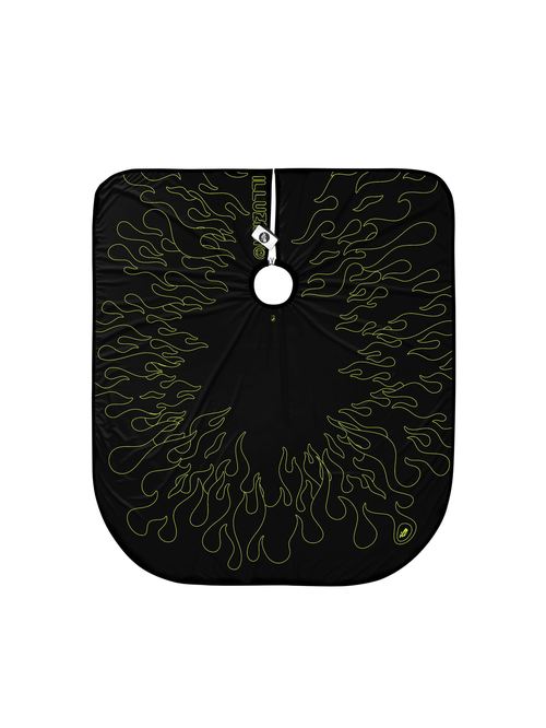 Black/Volt Outline Flames PRO Cape