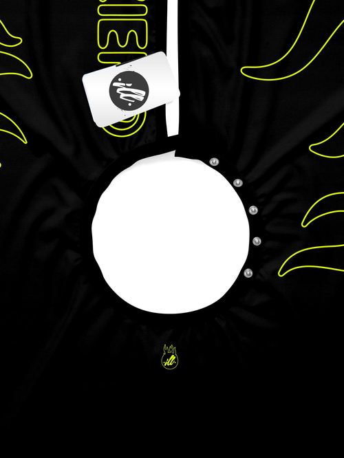 Black/Volt Outline Flames PRO Cape, view 5