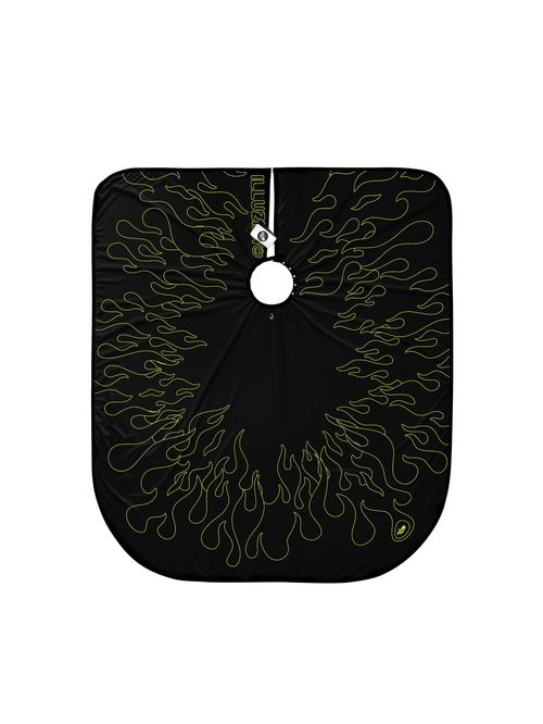Black/Volt Outline Flames PRO Cape, view 6