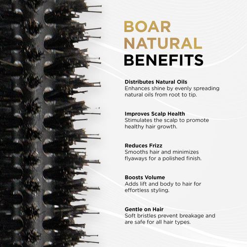 COCCO® Black Series Ceramic Boar Brush (Select Size), view 4