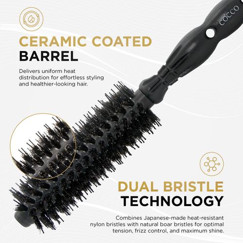 COCCO® Black Series Ceramic Boar Brush (Select Size), view 5