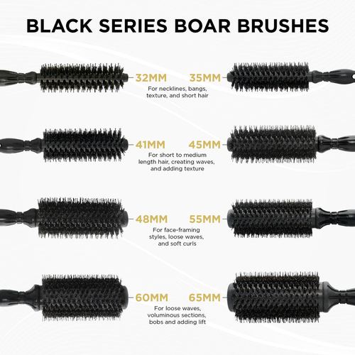 COCCO® Black Series Ceramic Boar Brush (Select Size), view 6