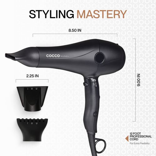 COCCO® Nano Pro Hair Dryer (Black), view 5