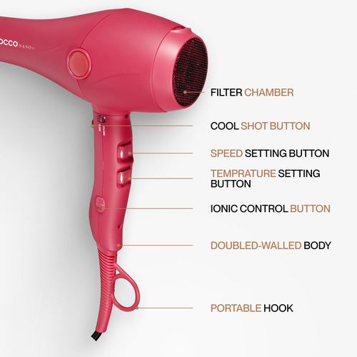 COCCO® Nano Pro Hair Dryer (Pink), view 6