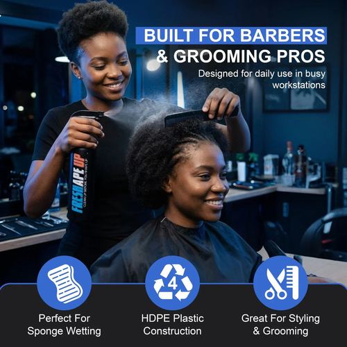 Freshape Up Barber Spray Bottle - 16.9 oz Refillable Mist Bottle for Grooming & Hairline Prep, view 3