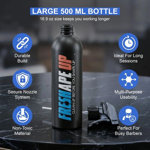 Freshape Up Barber Spray Bottle - 16.9 oz Refillable Mist Bottle for Grooming & Hairline Prep, view 4
