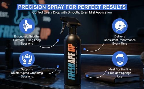 Freshape Up Barber Spray Bottle - 16.9 oz Refillable Mist Bottle for Grooming & Hairline Prep, view 6