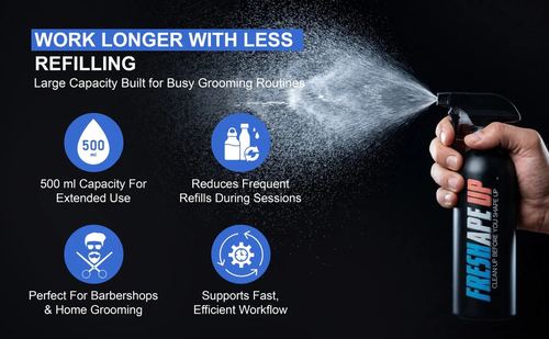 Freshape Up Barber Spray Bottle - 16.9 oz Refillable Mist Bottle for Grooming & Hairline Prep, view 7