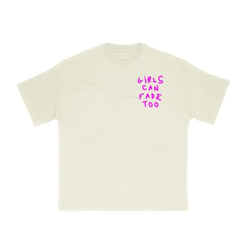 Girls Can Fade Too Tee - Off White/Pink, view 2