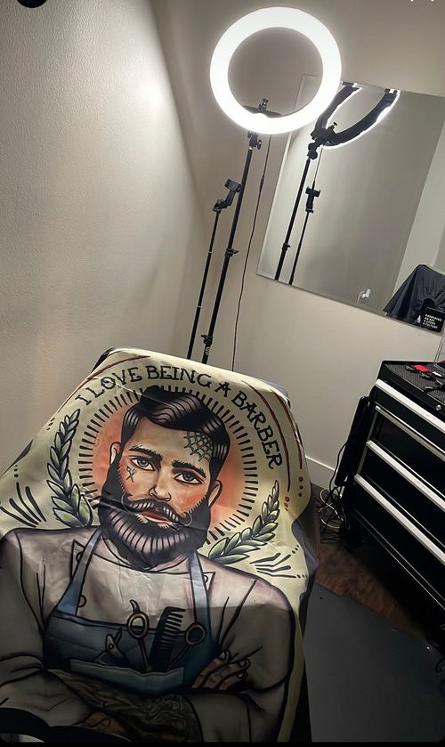I Love Being A Barber Cape, view 3