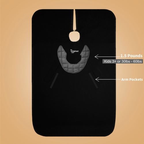 Kids Black 1.5 Pound Weighted Cape