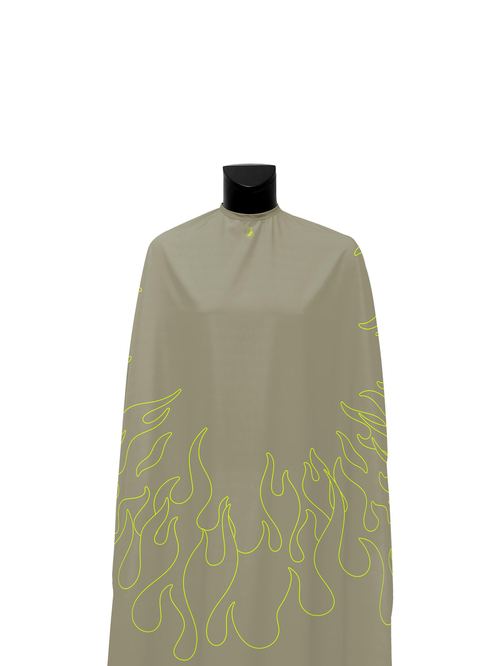 Light Olive/Volt Outline Flames PRO Cape, view 2