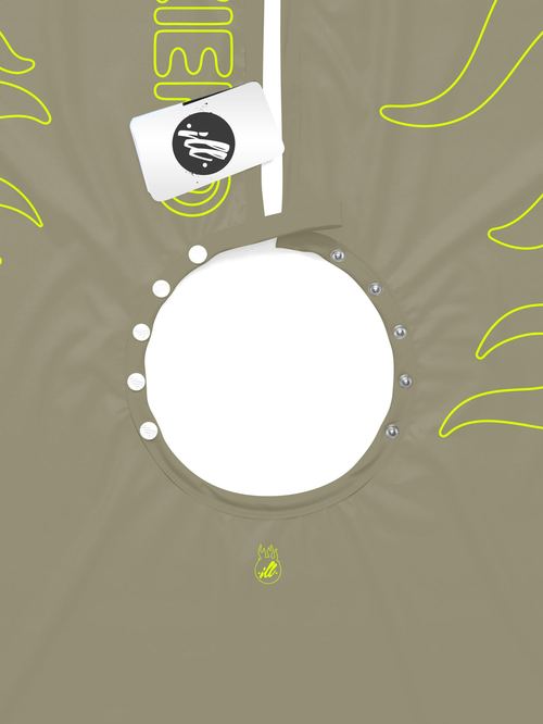 Light Olive/Volt Outline Flames PRO Cape, view 5