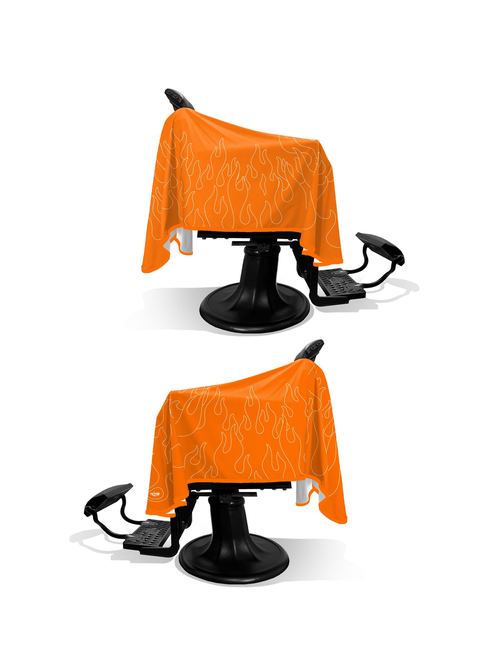 Orange/Sail Outline Flames PRO Cape, view 3