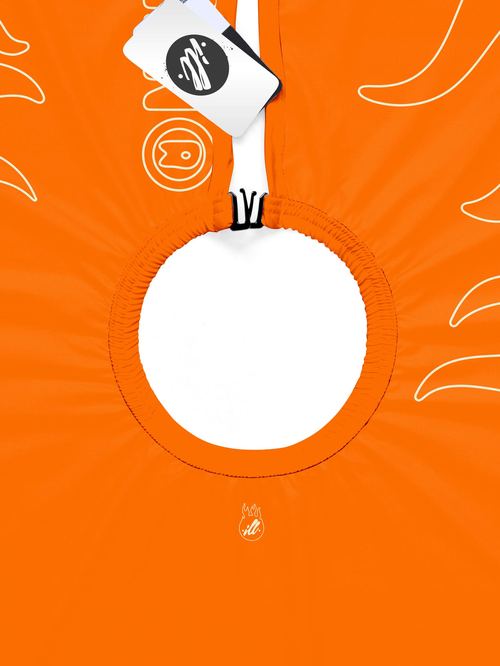 Orange/Sail Outline Flames PRO Cape, view 4