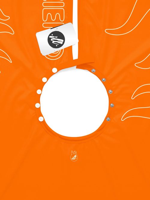 Orange/Sail Outline Flames PRO Cape, view 5