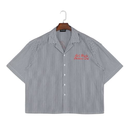 Pinstripe Hair Mechanic Smock - Black, view 2
