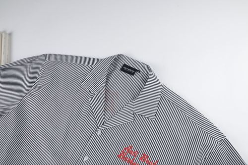 Pinstripe Hair Mechanic Smock - Black, view 3