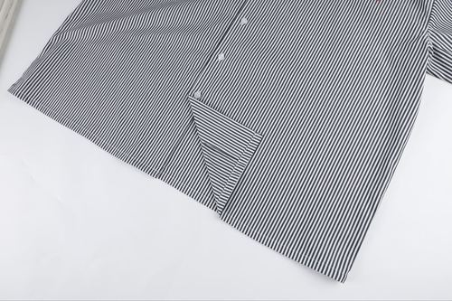 Pinstripe Hair Mechanic Smock - Black, view 4
