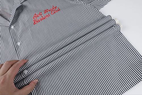 Pinstripe Hair Mechanic Smock - Black, view 5