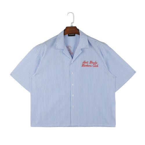 Pinstripe Hair Mechanic Smock - Blue, view 2