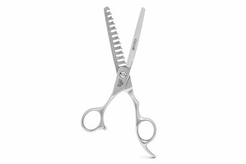 Polished 440c Classic 6-inch 12-Tooth Texturizer (Left-Handed), view 2