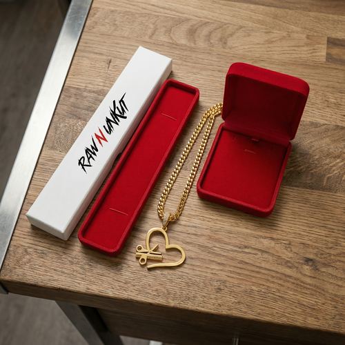Raw N Unkut Heart, Scissor, Comb Pendant + Chain, view 5
