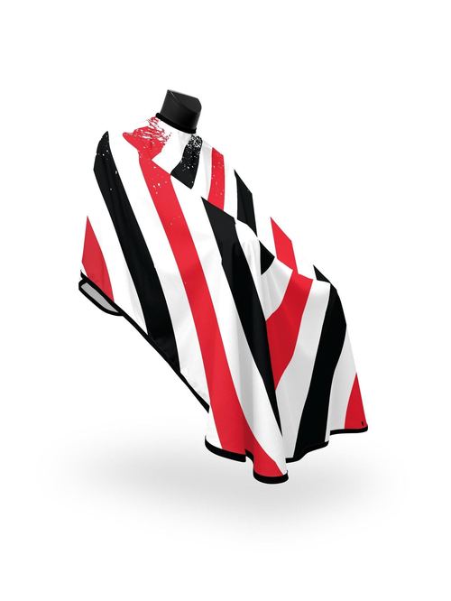 Red XL Pole Stripe PRO Cape, view 4