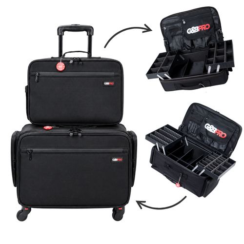 Roller Duo Mobile Workstation with Deep Storage & Extending Tray System - OG Black