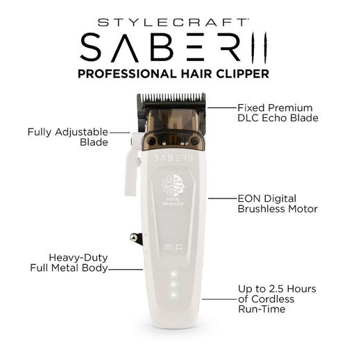 StyleCraft Saber II Clipper White (SC619W), view 3