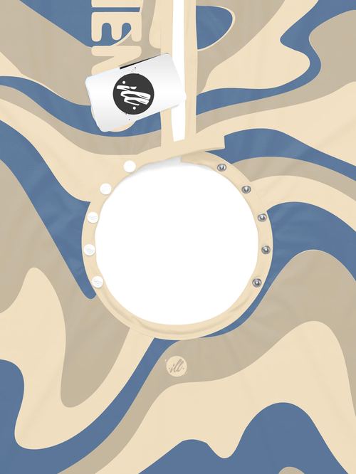 Tidal Blue Wavy PRO Cape, view 5