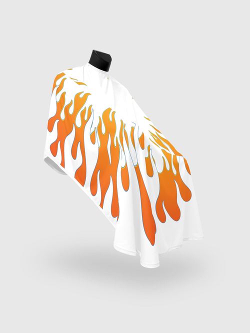 White Vintage Flames PRO Cape, view 4